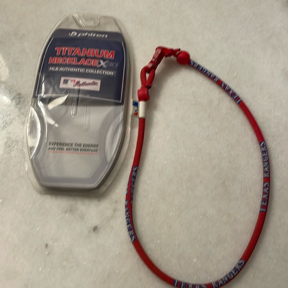 Phiten Texas Rangers necklace